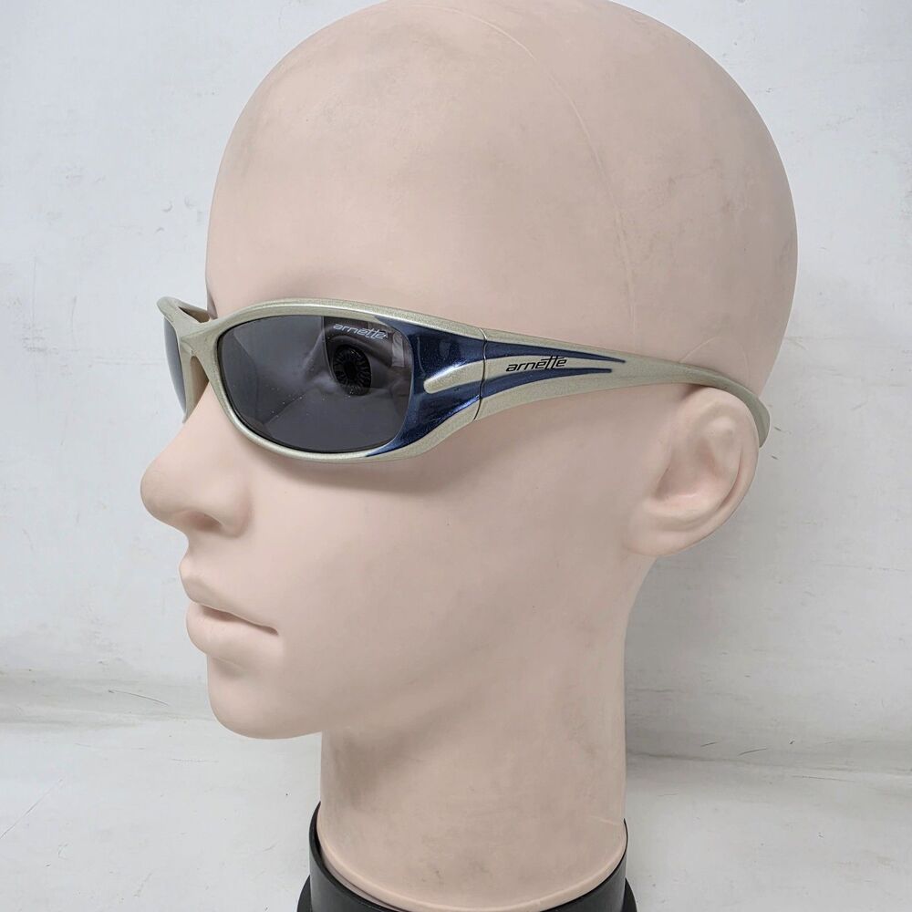 Vintage Arnette Stance Ivory Sunglasses W/ Blue Lenses 4020-234/53 Made In Italy